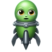 Alien on a rocket sticker