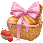 Picnic  basket in light pink bow sticker