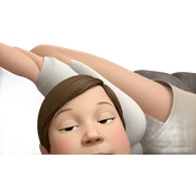 girl relaxing indoors with closed eye sticker