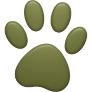 Khaki-green paw sticker