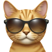 Cat with sunglasses sticker