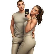 couple selfie with jewelry sticker