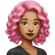 Beautiful Girl,Pink Wavy Hair sticker