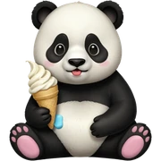 Panda eating ice cream sticker