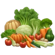 table full of harvested stuff, vegetables fresh to eat sticker