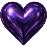 heart with a metallic violet finish, digital illustration sticker