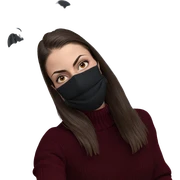 girl in red sweater mask sticker