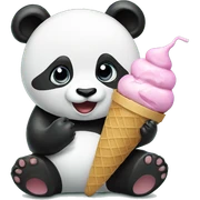 Panda eating ice cream sticker
