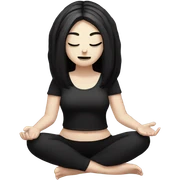 goth white girl and black hair meditating sticker