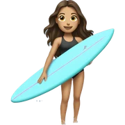 brunette girl surfing  sticker