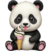 Panda eating ice cream sticker