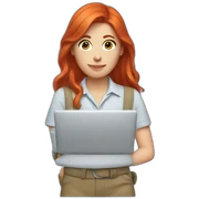 red head working sticker