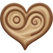 Beige and brown swirl heart sticker