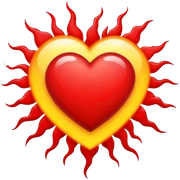 Epic Red Heart surrounded by a dreary sun, give it an anime-like aesthetic sticker