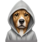 Dog wearing a hoodie sticker
