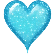 Light Blue sparkling heart  sticker