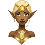 Golden Elf goddess with cyborg eye sticker