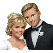 blonde bride and groom moment sticker