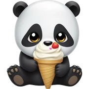 Panda eating ice cream sticker