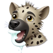 Hyena with a splash of milk coming sticker