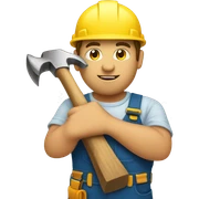 Builder holding hammer sticker