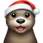 Otter in a Santa hat sticker
