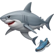 Shark with shoes and leg sticker