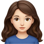 girl brunette long slightly wavy hair  sticker