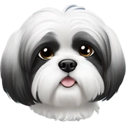 Shih Tzu black and white sticker