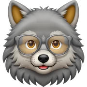 Lobo gris con lentes sticker
