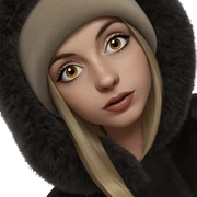 blonde girl in fur hat sticker