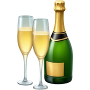 Champagne bottle with glasses  sticker