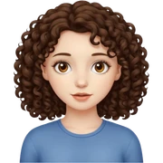 curly brunette girl with brown eyes and pale skin sticker