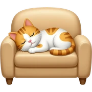 A small cat sleep well on sofa sticker