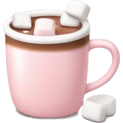 Light Pink mug of hot chocolate with marshmallows  sticker