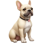 Creamie french bulldog sitting  sticker