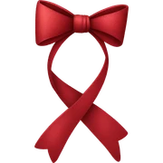 red bow with dark red flower texture sticker