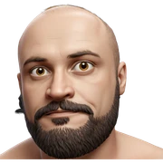 bald man with beard portrait sticker