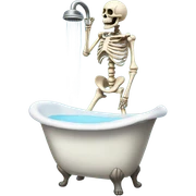 Skeleton showering sticker