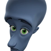 blue skinned boy with green eyes sticker