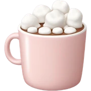 Light Pink mug of hot chocolate with marshmallows  sticker