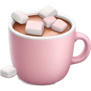 Light Pink mug of hot chocolate with marshmallows  sticker