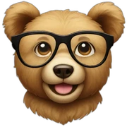 Teddy bear with glasses sticker
