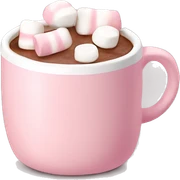 Light Pink mug of hot chocolate with marshmallows  sticker