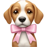 Dog with a light pink bow sticker