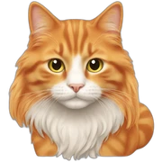 orange cat long hair sticker