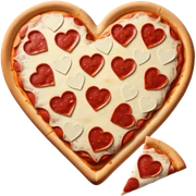 pizza heart burgundy sticker
