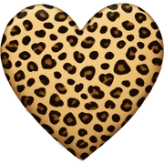leopar print heart sticker
