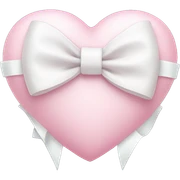 Pastel pink heart with white bow sticker