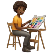 artist paining holding color palette sticker